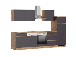 Held Möbel Küchenzeile Turin 300 cm mit E-Geräten< Herde|Kochfelder