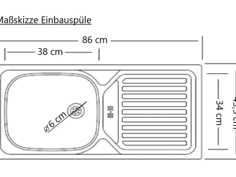 Clearance Held Möbel Spülenunterschrank Turin 120cm mit GSP-Blende WotanEiche/Graphit Wotaneiche-Graphit