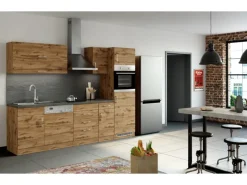 Best Held Möbel Spülenunterschrank für Geschirrspüler Sorrento 110x85x60cm Wotaneiche