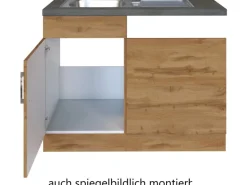 Best Held Möbel Spülenunterschrank für Geschirrspüler Sorrento 110x85x60cm Wotaneiche
