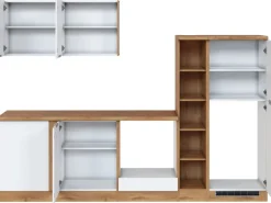 Held Möbel Winkelküchen<Winkelküche 240 cm - 270 cm Matt Weiß-Wotaneiche ohne E-Geräte