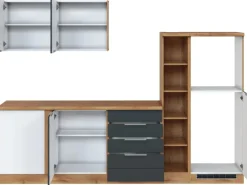 Held Möbel Winkelküchen|Kochfelder<Winkelküche 240 cm - 270 cm Matt Grau-Wotaneiche ohne E-Geräte
