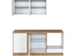 Held Möbel Winkelküchen|Herde<Winkelküche 240 cm - 180 cm Matt Weiß-Wotaneiche ohne E-Geräte