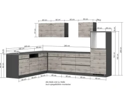 Held Möbel Winkelküchen|Küchenschränke<Winkelküche Turin 300 x 240 cm ohne E-Geräte