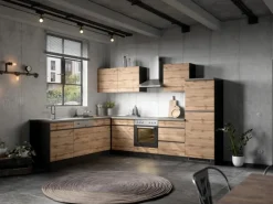 Held Möbel Winkelküchen<Winkelküche Turin 240 x 300 cm Wotaneiche-Graphit ohne E-Geräte