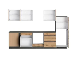 Held Möbel Winkelküchen<Winkelküche Turin 240 x 300 cm Wotaneiche-Graphit ohne E-Geräte