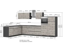Held Möbel Kühlschränke|Winkelküchen<Winkelküche Turin 360 x 240 cm mit E-Geräten