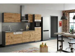 Held Möbel Held Möel Küchen-Ofen-Kühlschr.umau Sorrento 60x200xT60cm WotanEiche-Grafit< Küchenschränke