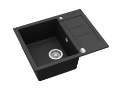 Sale HELIKA Einbauspüle Granitverbundstoff  62 cm x 50 cm Schwarz