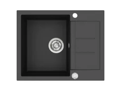 Sale HELIKA Einbauspüle Granitverbundstoff  62 cm x 50 cm Schwarz