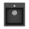 Outlet HELIKA Einbauspüle Granitverbundstoff Nova 46 cm x 51 cm Schwarz