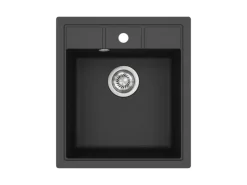Outlet HELIKA Einbauspüle Granitverbundstoff Nova 46 cm x 51 cm Schwarz