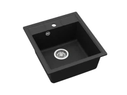 Outlet HELIKA Einbauspüle Granitverbundstoff Nova 46 cm x 51 cm Schwarz