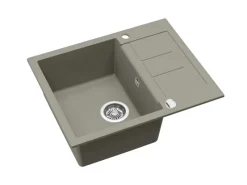 HELIKA Einbauspüle Granitverbundstoff  62 cm x 50 cm Betongrau< Granitspülen