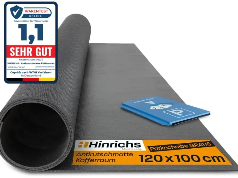 Online Hinrichs Antirutschmatte Auto 120 x 100 cm Kofferraummatte Anti Rutsch