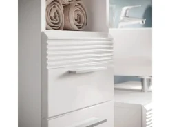 Küchenschränke<Hochschrank Linus Hochglanz Weiß 30 cm zweitürig