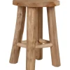 Töpfe<Hocker aus Teak-Holz Ø 20 cm x 27 cm Braun