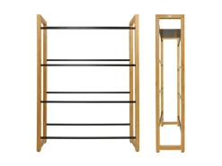 holz4home Küchenregale<Getränkekistenregal aus Holz Inklusive Edelstahlablage 8 Kisten Schwarz