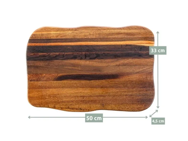 Discount holz4home La Madera Schneidebrett Premium aus Eiche Steakbrett Küchenbrett Dunkel