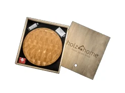 Hot holz4home Premium Schneidebrett Set Rund Hackblock aus Eiche