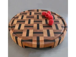 holz4home Schneidebretter<Schneidebrett Servierbrett Rund aus Birke
