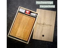 holz4home Servierbrett und Schneidebrett Set Alina aus Massivholz Eiche< Schneidebretter