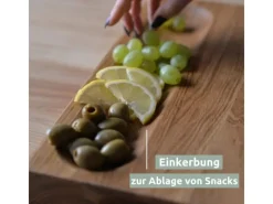 holz4home Servierbrett und Schneidebrett Set Alina aus Massivholz Eiche< Schneidebretter