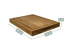 holz4home Servierbrett und Schneidebrett Set Alina aus Massivholz Eiche< Schneidebretter