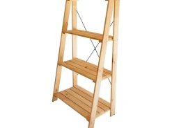 Clearance Andrewex Holzregal mit 4 Regalböden DIY Natur 115 x 62 x 35 cm