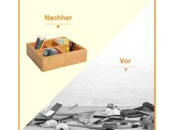 Online HOMCOM Aufbewahrungsbox Organizer Ausziehbar Bambus Natur 24,6 x 17,6 x 7 cm