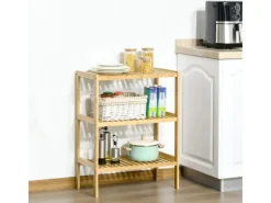 Best HOMCOM Badregal mit 3 Ebenen für Bad Küche Wohnzimmer Flur 62 x 33 x 80 cm