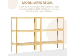 Best HOMCOM Badregal mit 3 Ebenen für Bad Küche Wohnzimmer Flur 62 x 33 x 80 cm