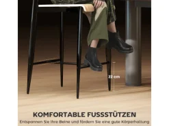 HOMCOM Barhocker 2er Set Barstuhl Küchenstuhl Naturholz+Schwarz< Kücheninseln