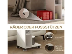 Hot HOMCOM Beistelltisch Couchtisch Spanplatte Weiß 40L x 30B x 69H cm
