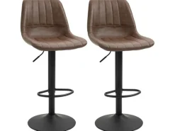 Outlet HOMCOM 2er Set Barhocker Höhenverstellbarer Küchenhocker