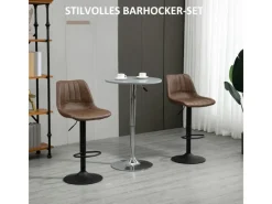 Outlet HOMCOM 2er Set Barhocker Höhenverstellbarer Küchenhocker