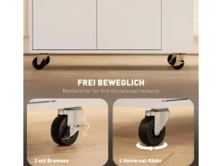 Discount HOMCOM Kücheninsel mit Arbeitsplatte Spanplatte MDF Weiß 82L x 38B x 86,5H cm