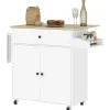 Clearance HOMCOM Kücheninsel mit Arbeitsplatte Spanplatte MDF Weiß 106L x 42B x 87H cm