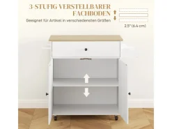Clearance HOMCOM Kücheninsel mit Arbeitsplatte Spanplatte MDF Weiß 106L x 42B x 87H cm
