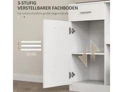 HOMCOM Küchenschrank  Hochschrank MDF Weiß 80L x 35B x 180H cm< Küchenschränke
