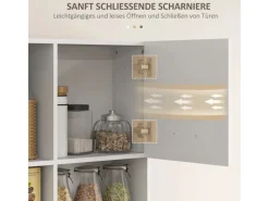 HOMCOM Küchenschrank  Hochschrank MDF Weiß 80L x 35B x 180H cm< Küchenschränke