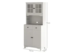 HOMCOM Küchenschrank Hochschrank Spanplatte Weiß 74,5L x 40B x 172H cm< Küchenschränke