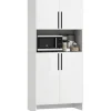 HOMCOM Küchenschrank Spanlatte 79L x 40B x 175H cm Weiß< Küchenschränke