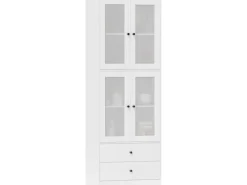 Online HOMCOM Küchenschrank Spanplatte Glas 59L x 30B x 170H cm Weiß