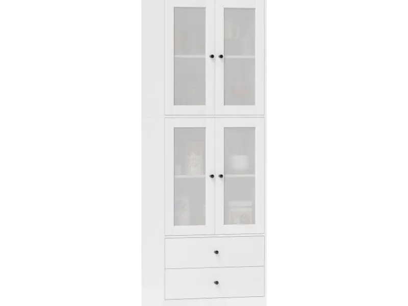 Online HOMCOM Küchenschrank Spanplatte Glas 59L x 30B x 170H cm Weiß