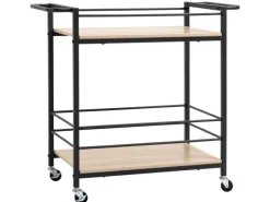 HOMCOM Küchenwagen mit 2 Ebenen Spanplatte 82 x 40 x 75 cm< Schneidebretter|Kühlschränke