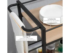 HOMCOM Küchenwagen mit 2 Ebenen Spanplatte 82 x 40 x 75 cm< Schneidebretter|Kühlschränke