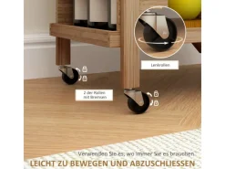 HOMCOM Küchenwagen mit Arbeitsplatte Bambus Naturholz 66L x 40B x 70H cm< Schneidebretter