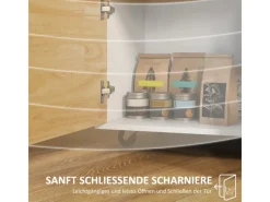 Discount HOMCOM Küchenwagen Spanplatte Gummiholz Eiche 107L x 50B x 85H cm