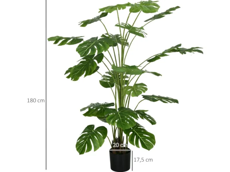 Best HOMCOM Künstliche Pflanze Kunststoff Metall Ø20 x 180H cm